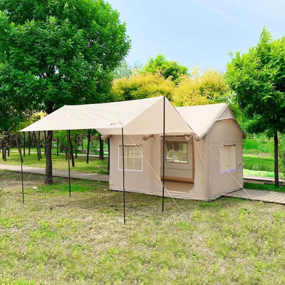 Tenda a tela gonfiabile per turisti in tela grande per campeggio in famiglia all'aperto