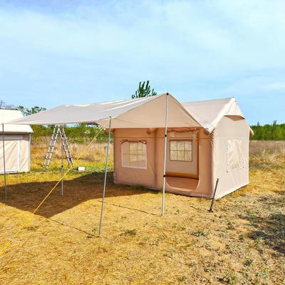 Tenda a tela gonfiabile per turisti in tela grande per campeggio in famiglia all'aperto