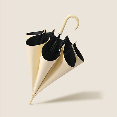 Semplice e pratico ombrello in tessuto Pongee 190T personalizzato con design a manico lungo