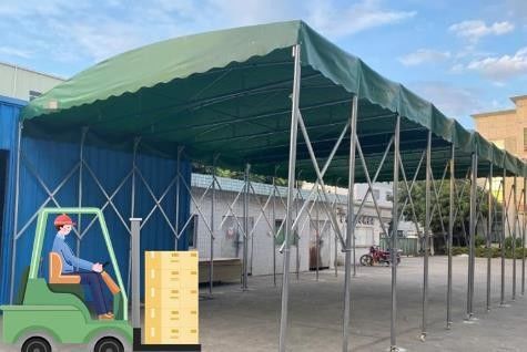 Canopio telescopico per grandi attività del sito mobile Push Rapong Stampa su misura