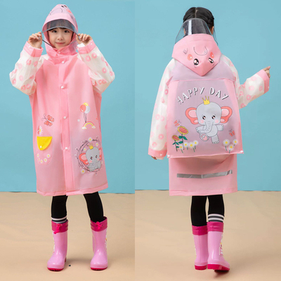 Giorno di pioggia imperdibile Cappotto da pioggia EVA per bambini con disegno di animazione e copertura completa del corpo