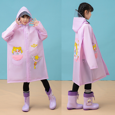 Giorno di pioggia imperdibile Cappotto da pioggia EVA per bambini con disegno di animazione e copertura completa del corpo