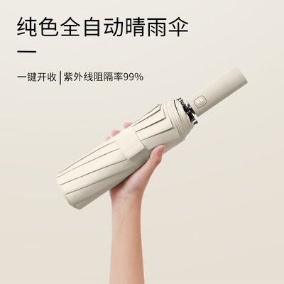 Ombrello pieghevole automatico 12k grande protezione solare in vinile per protezione solare e pubblicità