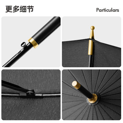 Grande ombrello anti-vento 24k maniglia lunga automatica in stile minimalismo per tempesta di pioggia