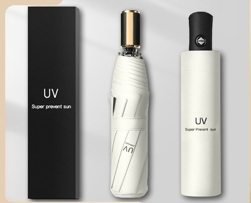 Stile di design minimalista Automatico Tre volte dieci osso pieghevole Sole Umbrello a prova di vento