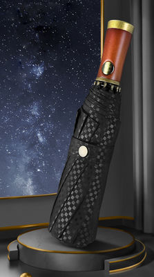 Ombrello pubblicitario per uomini X315 BSCI Automatico a prova di vento Luxury Golden Wooden Handle