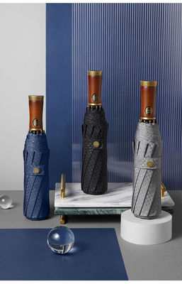 Ombrello pubblicitario per uomini X315 BSCI Automatico a prova di vento Luxury Golden Wooden Handle