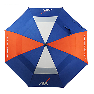 Ombrello da golf personalizzato a prova di vento da 30 pollici con stampe del logo di marca e doppi strati
