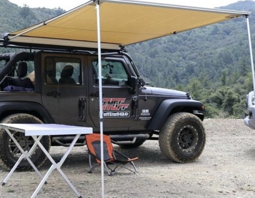 Tenda laterale di avvolgimento per auto con telaio in acciaio galvanizzato per campeggio e avventure all'aperto