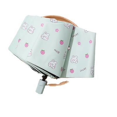 Manico rivestito di gomma Crema solare animalia di cartone animato ombrello per e portatile