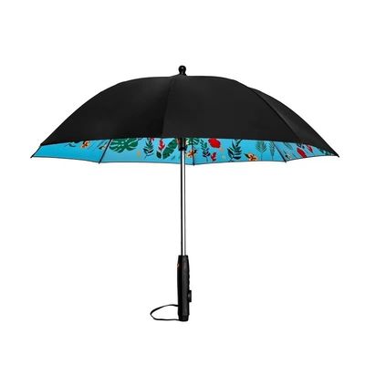 Cornice in fibra di vetro Auto Open USB Charge Fan Umbrella con spray d'acqua e protezione UV