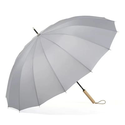 Fibra di vetro 16K Grande Parasole da golf giallo a prova di vento con maniglia di legno dritto