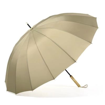 Fibra di vetro 16K Grande Parasole da golf giallo a prova di vento con maniglia di legno dritto