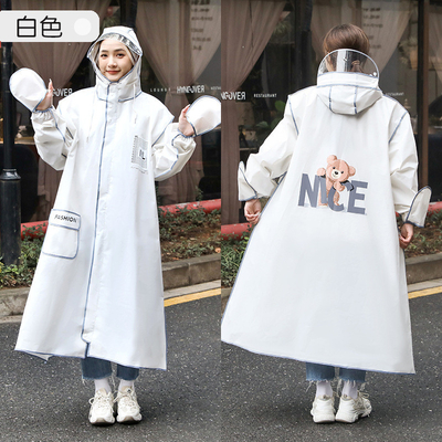 Poncho per veicoli elettrici trasparente con indumento da pioggia lungo e addensante per donne