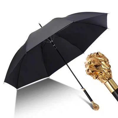 Testa di animale giapponese nero ombrello a barra retta per personalità creative