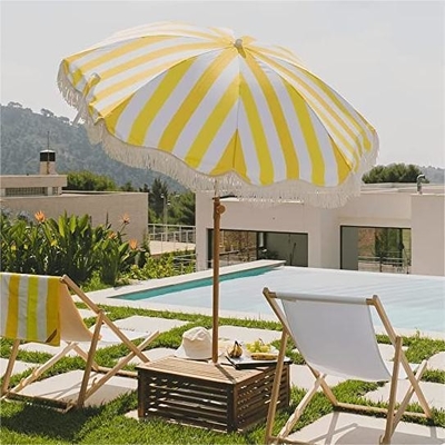 Grande tenda da spiaggia portabile con ombrello solare anti-UV con telaio in fibra di vetro con logo personalizzato