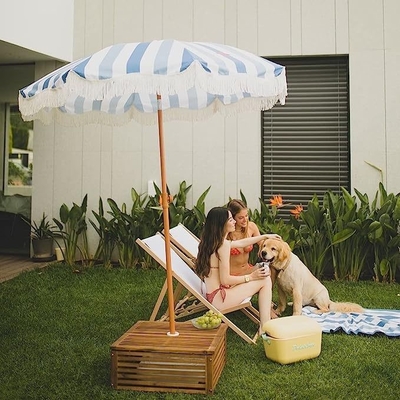 Grande tenda da spiaggia portabile con ombrello solare anti-UV con telaio in fibra di vetro con logo personalizzato