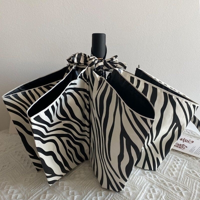 Buttare giallo zebra ombrello caldo sole e pioggia donna doppia protezione solare vinile prodotti giornalieri