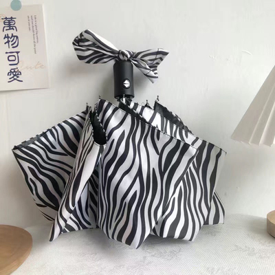 Buttare giallo zebra ombrello caldo sole e pioggia donna doppia protezione solare vinile prodotti giornalieri