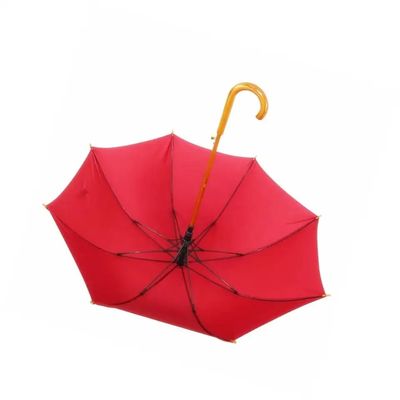 Automaticamente aperto ombrello a cornice lunga in fibra di vetro con manico di legno e design personalizzato