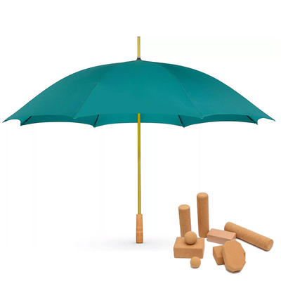 Parasole da golf a manico di sughero in legno RPET eco-compatibile per il marchio personalizzato