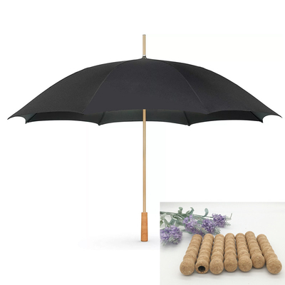 Parasole da golf a manico di sughero in legno RPET eco-compatibile per il marchio personalizzato