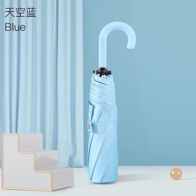 Ombrello solare a tre pieghe per ragazze con protezione UV e doppia funzione