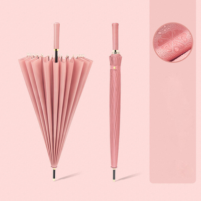Ombrello a manico lungo Fibra di vetro Quadro ombrello pioggia con disegno creativo di cambiamento di colore