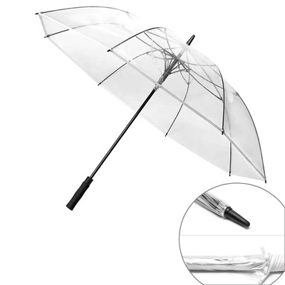 Ombrello in PVC a prova di vento trasparente ombrello da golf con logo personalizzato