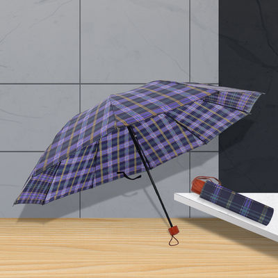 Preparato per il viaggio 65cm Triplice set ombrello a quadri pubblicità con stampa del logo