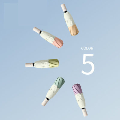 Ombrello a tre pieghe in stile coreano con albero in fibra di vetro e funzione di apertura automatica