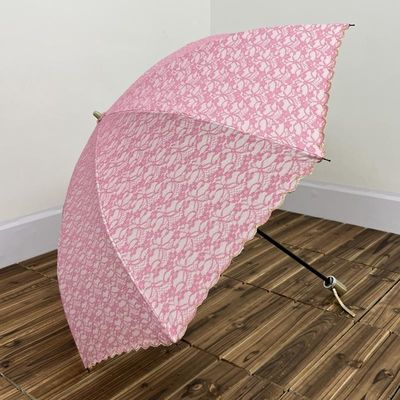 Viaggio Occasione Simple Pink Due Pieghe Embroidery Ombrello Leggero e Pratico