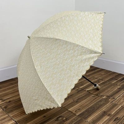 Viaggio Occasione Simple Pink Due Pieghe Embroidery Ombrello Leggero e Pratico