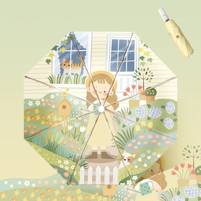 Parasole di design minimalista per protezione UV a doppio strato automatico