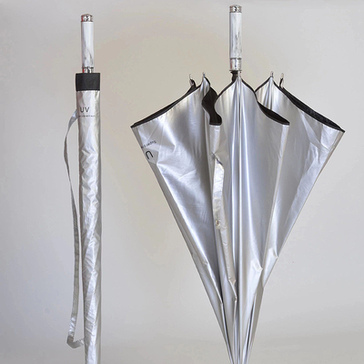 Maniglia di rivestimento in plastica lunga doppia copertura in titanio argento ombrello automatico da golf per esterni