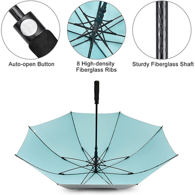 Parasole da golf in stile Travel Design con funzione a prova di vento automatica e maniglia lunga