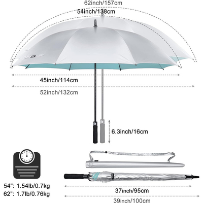Parasole da golf in stile Travel Design con funzione a prova di vento automatica e maniglia lunga