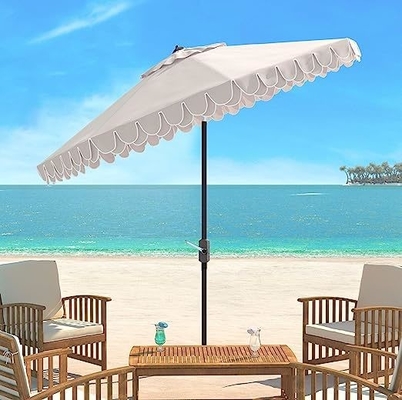 Disegno minimalista ombrello da spiaggia da 9 pollici in bianco e nero Auto Tilt per la collezione outdoor