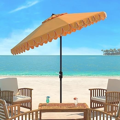 Disegno minimalista ombrello da spiaggia da 9 pollici in bianco e nero Auto Tilt per la collezione outdoor