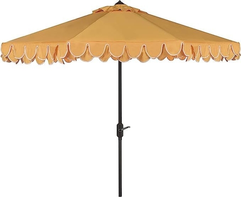 Ombrello Nero e Bianco 9 pollici Outdoor Collection Line Auto Tilt Giardino Ombrello Solare