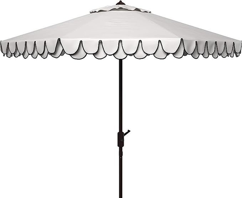 Ombrello Nero e Bianco 9 pollici Outdoor Collection Line Auto Tilt Giardino Ombrello Solare