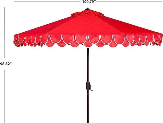 Ombrello Nero e Bianco 9 pollici Outdoor Collection Line Auto Tilt Giardino Ombrello Solare