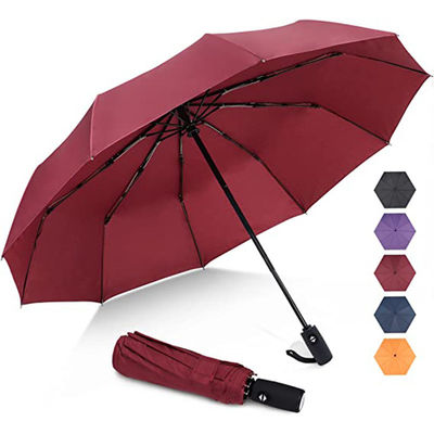 Logo personalizzato Tre sezioni pieghevole ombrello pioggia e sole Dual- Steel Shaft Design
