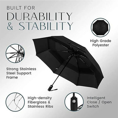 Logo personalizzato Due ombrelloni pieghevoli Uno clic Apri ombrello da viaggio per la pubblicità Regalo