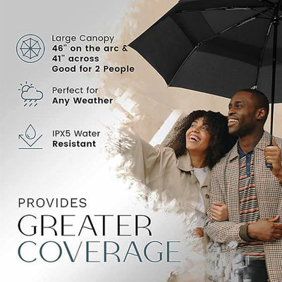 Logo personalizzato Due ombrelloni pieghevoli Uno clic Apri ombrello da viaggio per la pubblicità Regalo