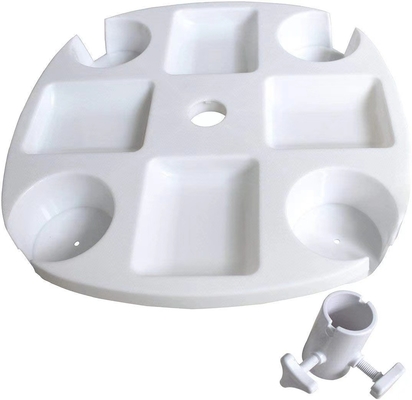 Portante di tazze in PP e accessori per vassoi di plastica per ombrello da spiaggia all'aperto in stile minimalista