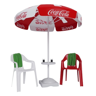 Portante di tazze in PP e accessori per vassoi di plastica per ombrello da spiaggia all'aperto in stile minimalista