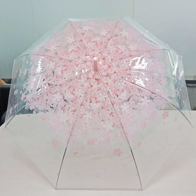 Manico in plastica personalizzato Professionale POE Chiaro Compatto Sakura Ombrello per viaggi