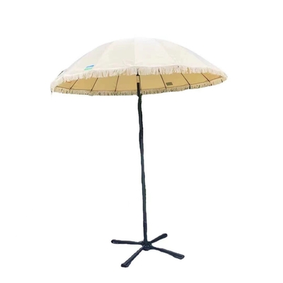 16K Vintage Boho Poltrona di legno Canvas Frange giallo Sole Da esterno Parasoli da spiaggia Con guinzaglie