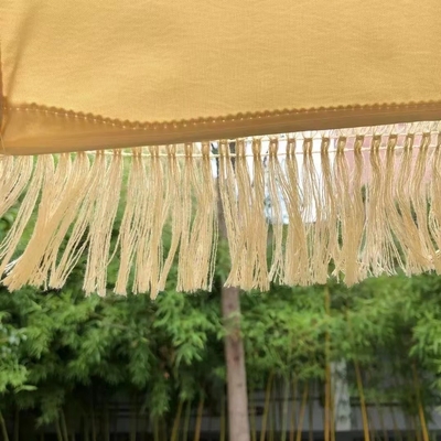 16K Vintage Boho Poltrona di legno Canvas Frange giallo Sole Da esterno Parasoli da spiaggia Con guinzaglie